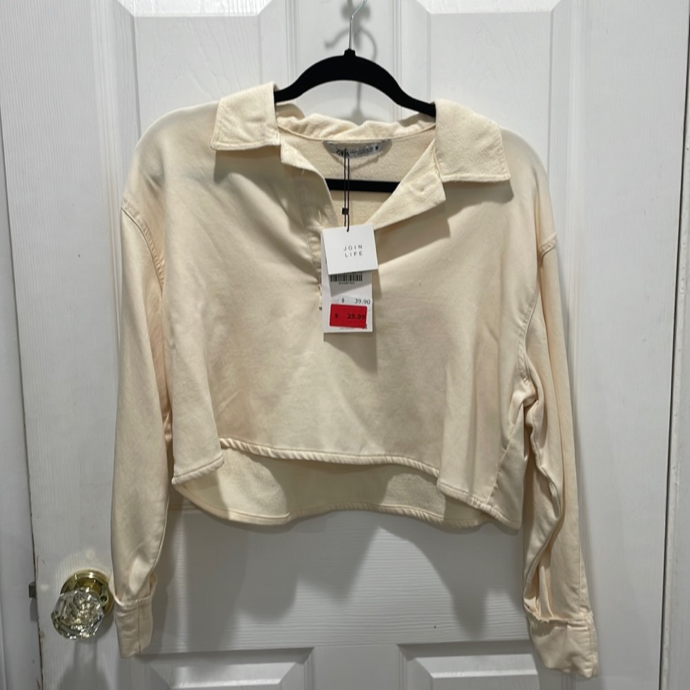 Zara Long Sleeve Crop Top